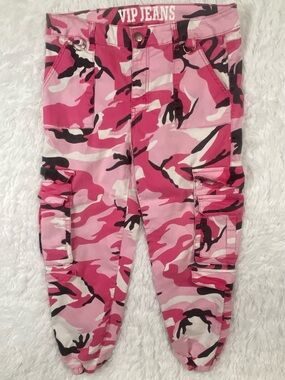 VIP Pink Camouflage Cargo Ankle Pants